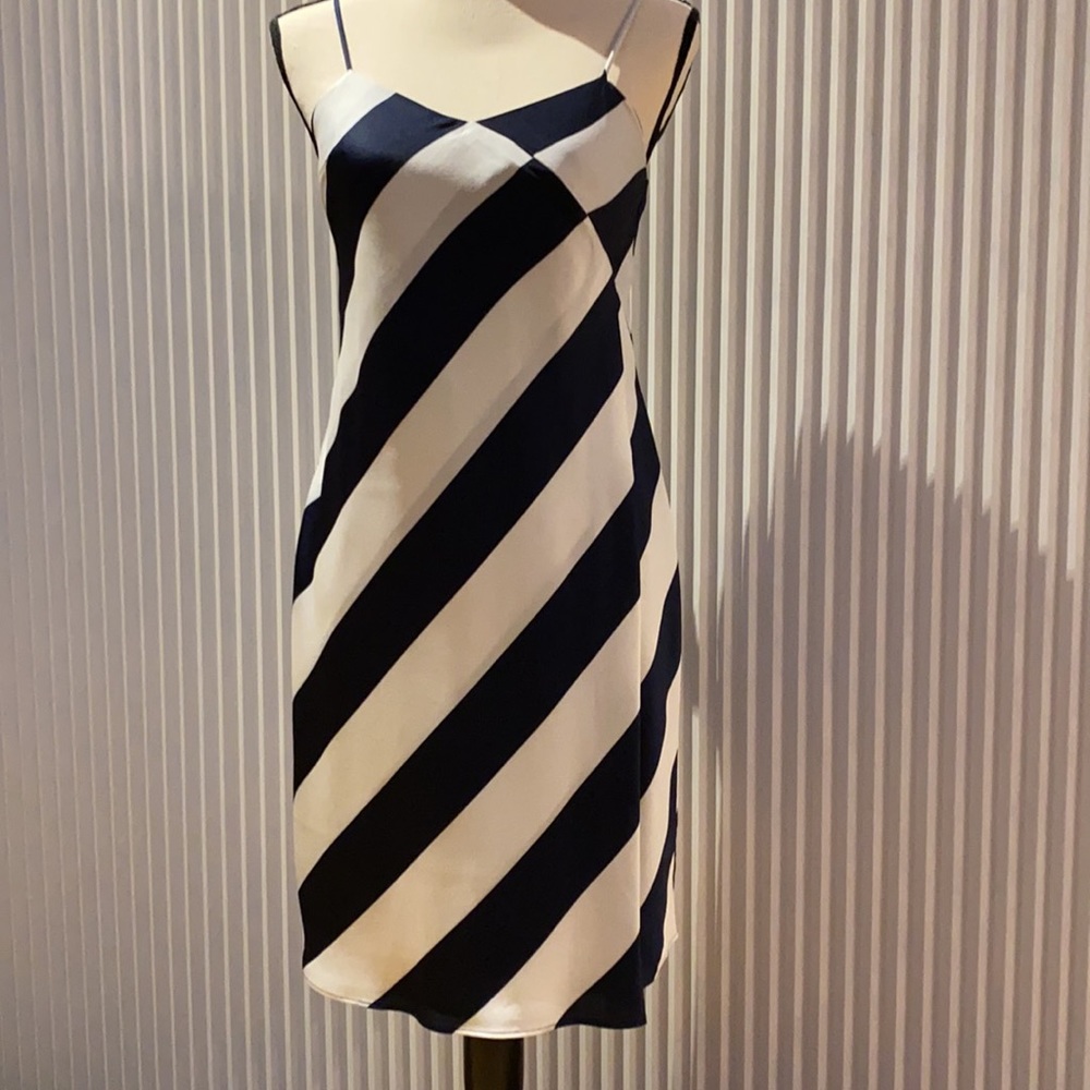 Banana Republic petite stripe cascade slip dress 2 petite new with tags